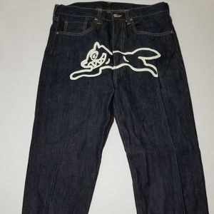 ice cream running dog jeans